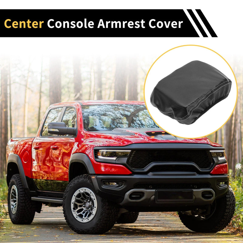 Chevrolet Microfiber Leather Middle Carbon Fiber Black Armrest Cover