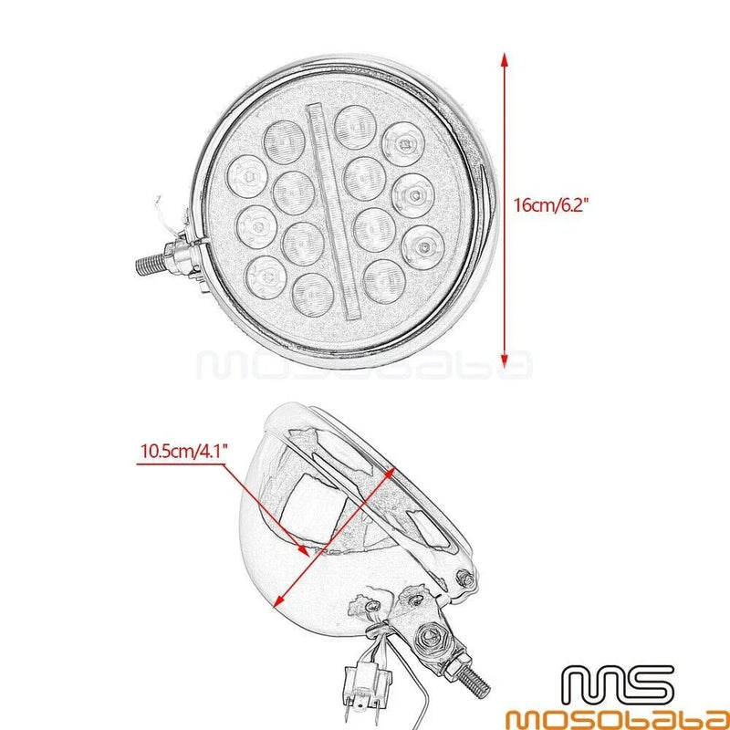 Harley Softail 5.75'' LED Headlight DRL Lights Chrome Bucket