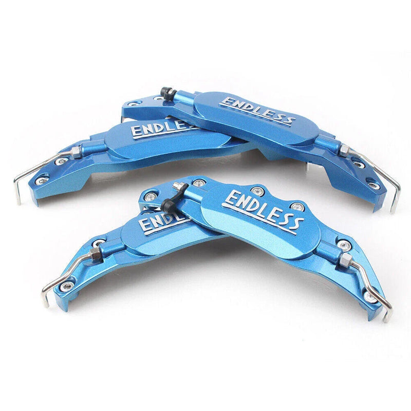 Universal Car Front & Rear Blue 4 Pcs 3D Metal Brake Caliper Covers