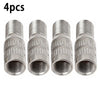Valve Stem Extensions 4pcs Brass Cap Chrome Extender Screw-On Silver Tone Tyre
