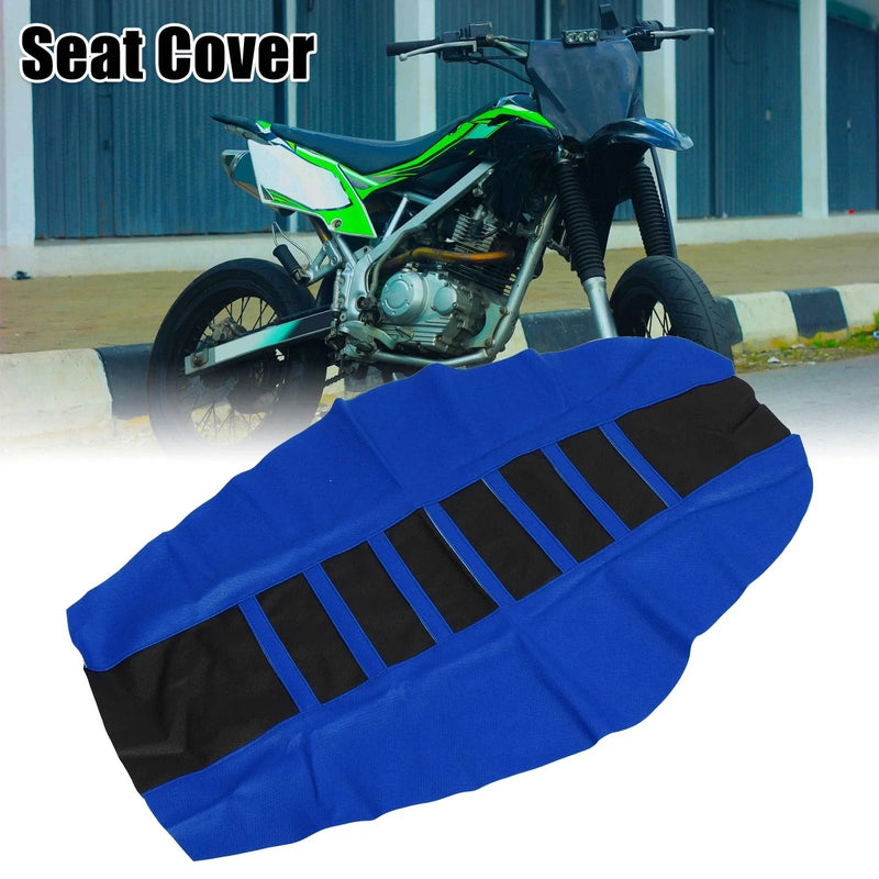 Universal Dirt Bike Motorcycle Soft Seat Cover Anti Slip Blue Black