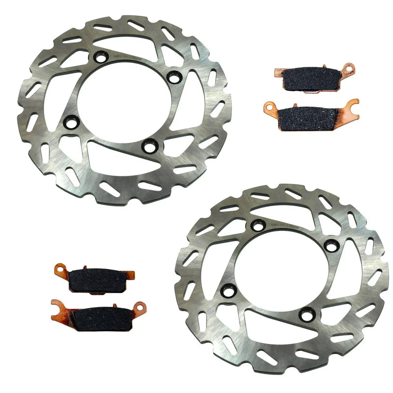 Yamaha Grizzly 700 2 x Front Wave Disc Brake Rotors & Pads (2007–2023)