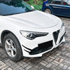Alfa Romeo Stelvio Gloss Black Front Bumper Fin Canards Splitter (17–25)