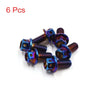 6 x Colorful Titanium Alloy Hexagon Bolts Screws Fastener M6 x 10mm