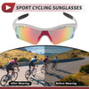 Motorcycle Riding Goggles Red Lens White Frame PC TPU Cycling Sunglasses