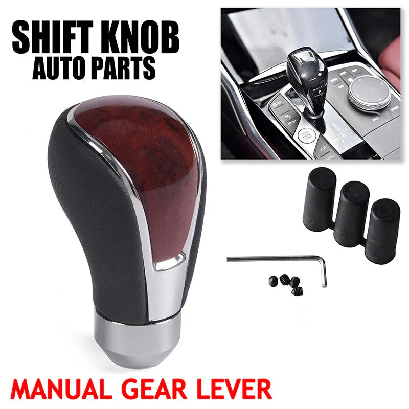 Toyota Lexus Leather Walnut Wood Gear Shift Knob
