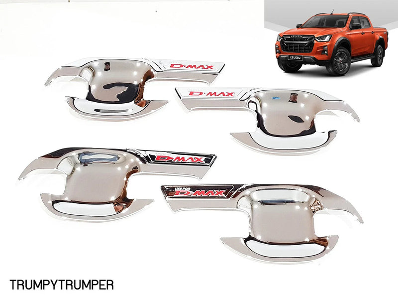 Isuzu D-Max DMAX UTE Chrome Door Handle Cover Insert Bowl Trim (2020-2021)