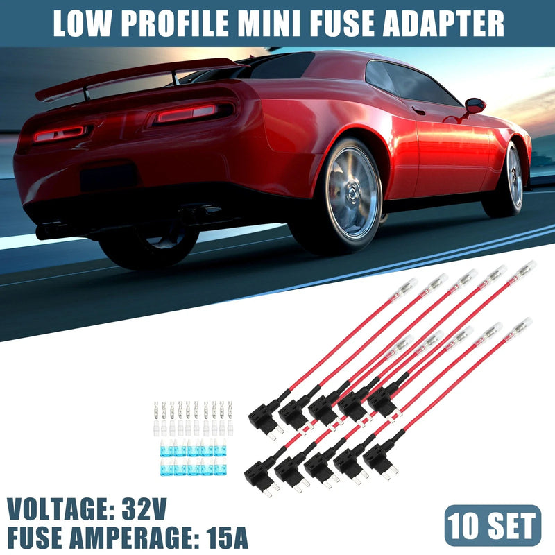 Cars & Boats 32V Mini Fuse Tap Adapter Kit  15A Blade Fuses
