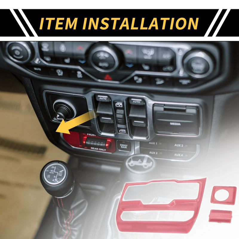 Jeep Wrangler JL (2018-2023) Pink Dashboard Control Panel Cover