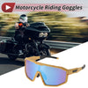 Motorcycle Riding Goggles Blue Lens Yellow Red Frame UV400
