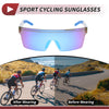 Motorcycle Blue Lens White Frame PC Cycling Sunglasses Goggles