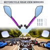 Motorcycle M8/M10 1 Set Motorcycle Rear View Mirrors Black Purple Aluminum