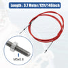 2 x 12ft 3.7m Throttle Shift Remote Control Box Cable Red Steel