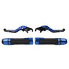Kawasaki ZX10R / RR Blue Extendable Brake Clutch Levers Grips Set (2004-2023)