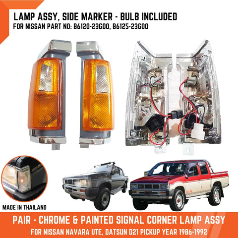 Nissan Navara D21 Chrome Grey Corner Turn Signal Light (86-92)