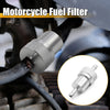 6mm Dia Hose Aluminum Alloy Motorcycle Oil Fuel Filter Cleaner Silver Tone
