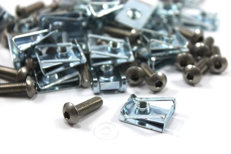 25 x Motorcycle Fairing Clips Stainless Bolts M5 Zinc Spire Clip Chimney Nut