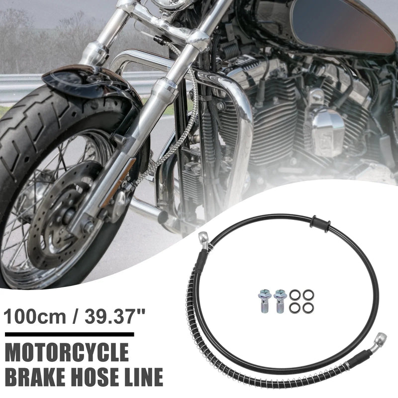 Motorcycle Brake Line / 100cm / Brake Line Oil Hose Pipe with Spring Protection