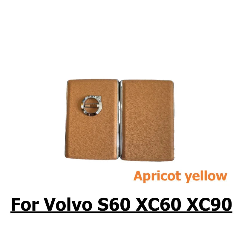 Volvo S60 XC60 XC90 Apricot Yellow Leather Key Control Case Fob Shell Cover