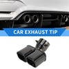 Toyota Land Cruiser Prado Square Curved Slant Cut Dual Exhaust Tip Black