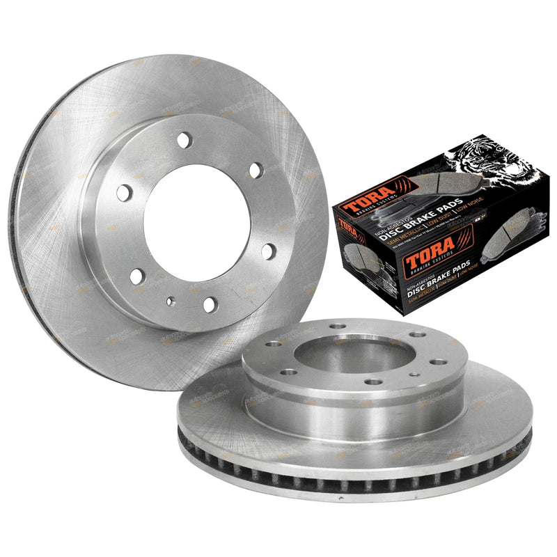 Mazda B2600 / B2500 / BT50 / B3000 UN Bravo Front Disc Brake Rotors + Pads (2002-2011)