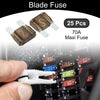 Car Boat Truck RV Motorcycle Maxi Fuse 70A Blade Fuse 25 Pcs