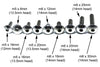 Motorcycle Fairing Screws / M5–M6 / Stainless Steel Pan Countersunk