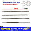 Outer Weatherstip Door Belt Set 4 Chrome Fits Toyota Camry 4D Sedan 2002-06 D09