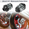 2 x 15mm Aluminum Alloy Plastic Motorcycle Slider Frame Titanium Tone