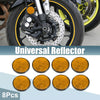 Motorcycle 8 Pcs Reflective Round Spoke Orange Self-Adhesive Reflector