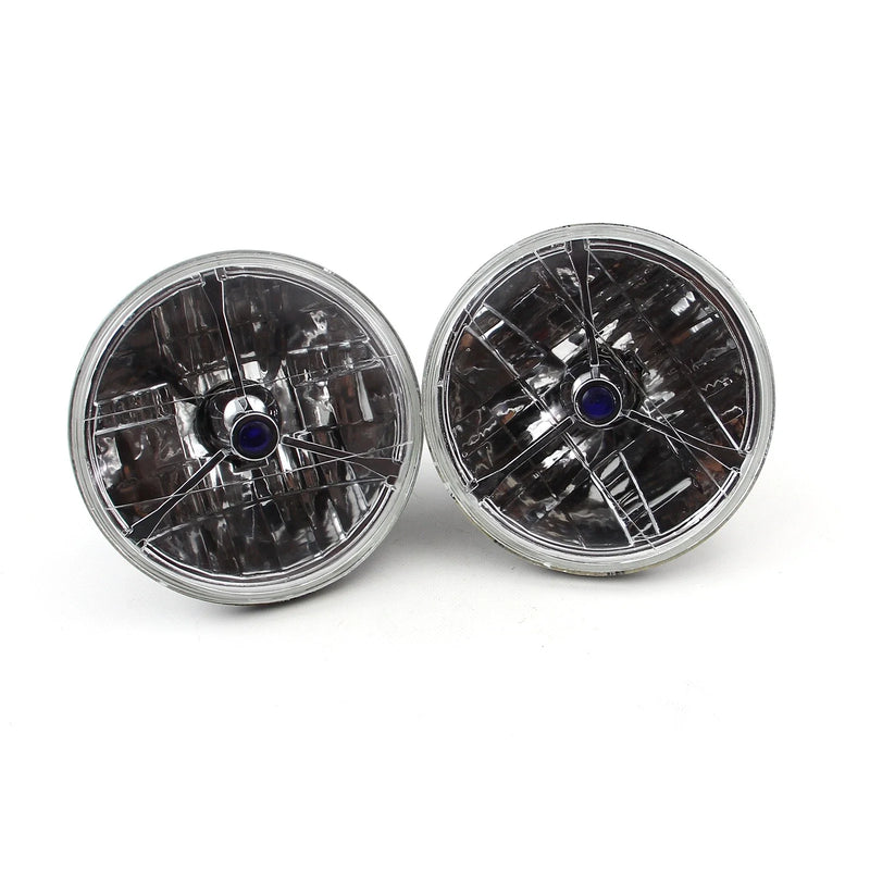 Car 7" Multi Reflex Headlight H4 55/60W Tri Bar Blue Dot