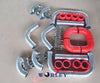 12PCS 2.5" Universal Intercooler Turbo Piping Red Hose T-Clamp Kits
