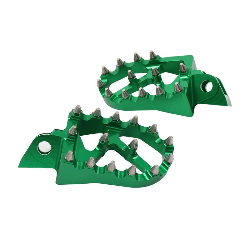 Kawasaki KX65 KX85 Green CNC MX Foot Pegs (2000-2020)