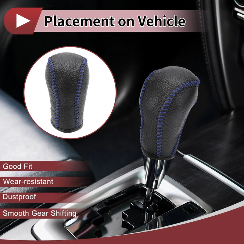 Mazda CX-5 (2013-2014) Black Blue Faux Leather Gear Shift Knob Cover