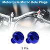 Motorcycle Mirror Hole Plugs Left Hand M8x1.25 Screws Blue