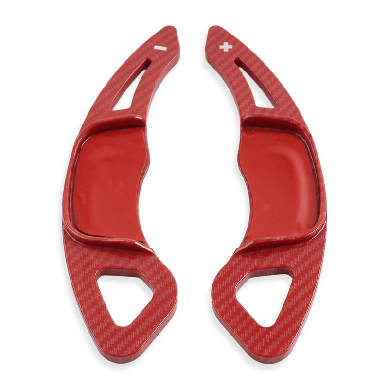 VW Golf 7, Polo Carbon Fiber Red Steering Wheel Paddle Shifter Extensions (2013-2023)