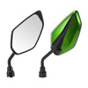 Motorcycle 1 Set Rear View Mirrors Leaf Shape Green Iron Plastic