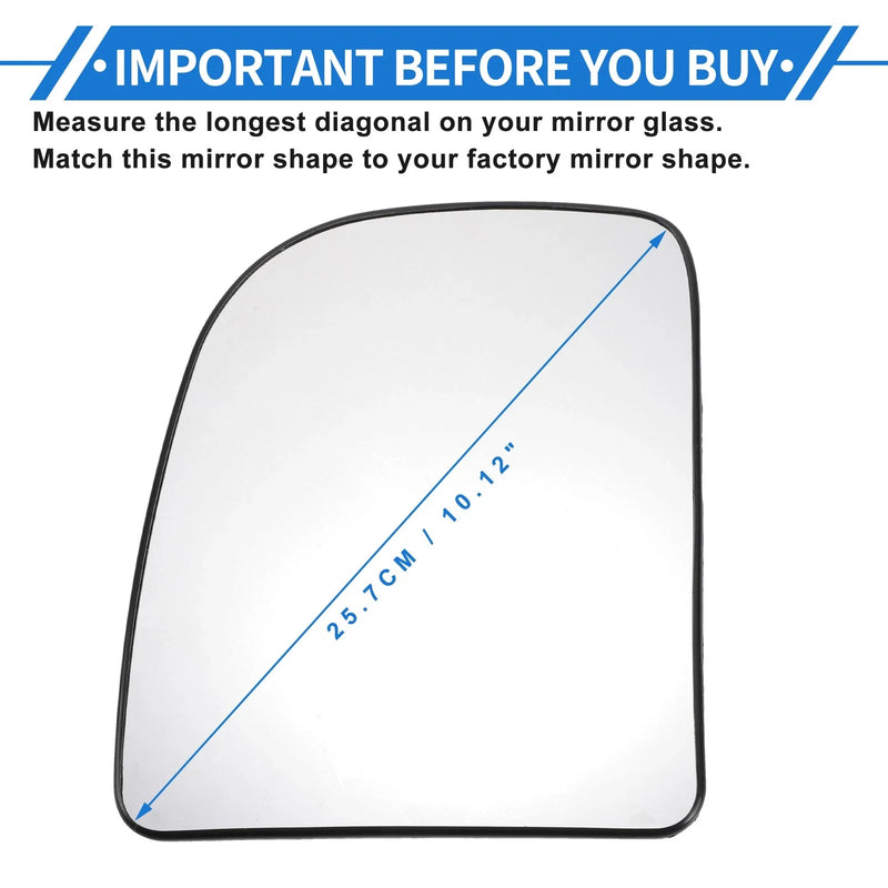 Ford E150 Heated Left Driver Side Upper Mirror Glass (2004-2014)