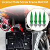 Universal Motorcycle License Plate Screws Cover 82mm Green 4 Pcs