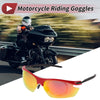 Motorcycle Riding Goggles Red Lens Black Red Frame Tri-acetel Cellulose