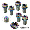 Bike Motorcycle 6pcs M6x10mm Titanium Torx Head Flange Screws
