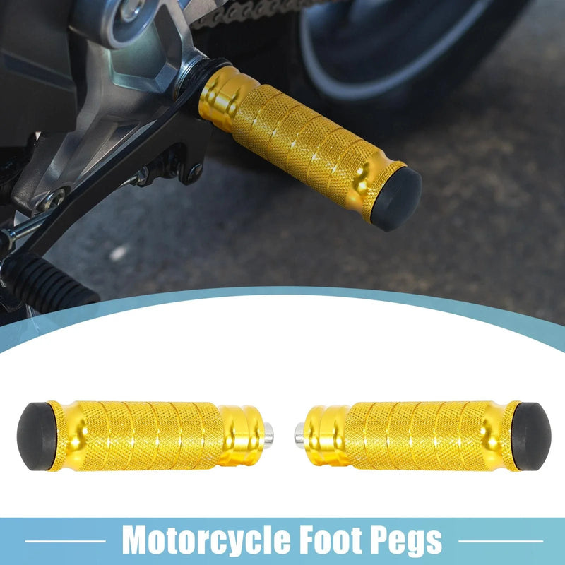 Aolly Motorcycle Pair / 6mm Aluminum Rearset Footpeg Gold Tone