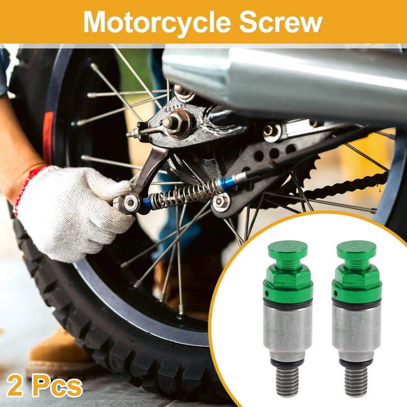 Motorcycle Screw / M5x0.8 / Fork Air Bleeder Valve Metal Green 2 Pcs