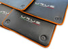 Lamborghini URUS 2018-2024 Carbon Fiber Leather Orange Trim Floor Mats