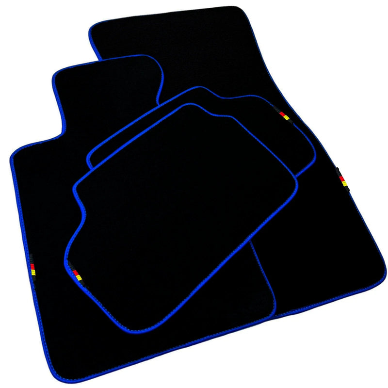 BMW 3 Series E30 Sedan 1982-1994 with Blue Trim AutoWin Black Floor Mats
