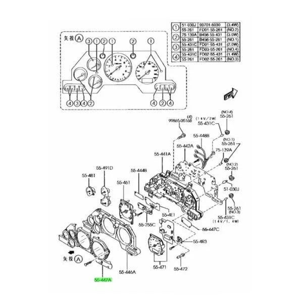 Mazda RX-7 FD3S Instrument Cluster Speedometer Lens (1992–2002)