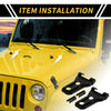 Jeep Wrangler JL JLU (2018-2024) Black 1 x Set Hood Hinge Cover Trim