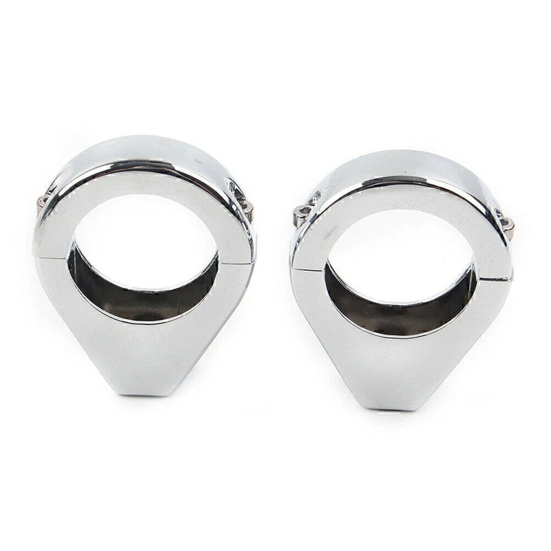 Harley Softail Chrome Fork Clamp Turn Signal Clamps (39mm)