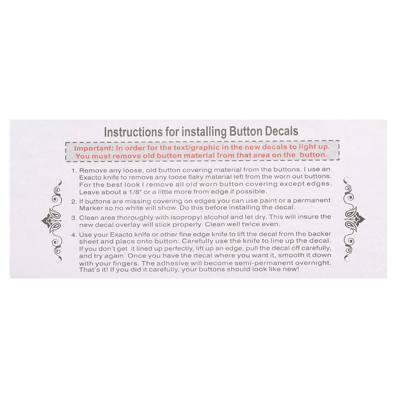 Ford Escape Fusion Heater AC Climate Control Button Decal