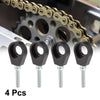 4pcs 15mm Dia Hole Black Universal Motorcycle Chain Axle Adjuster Tensioner